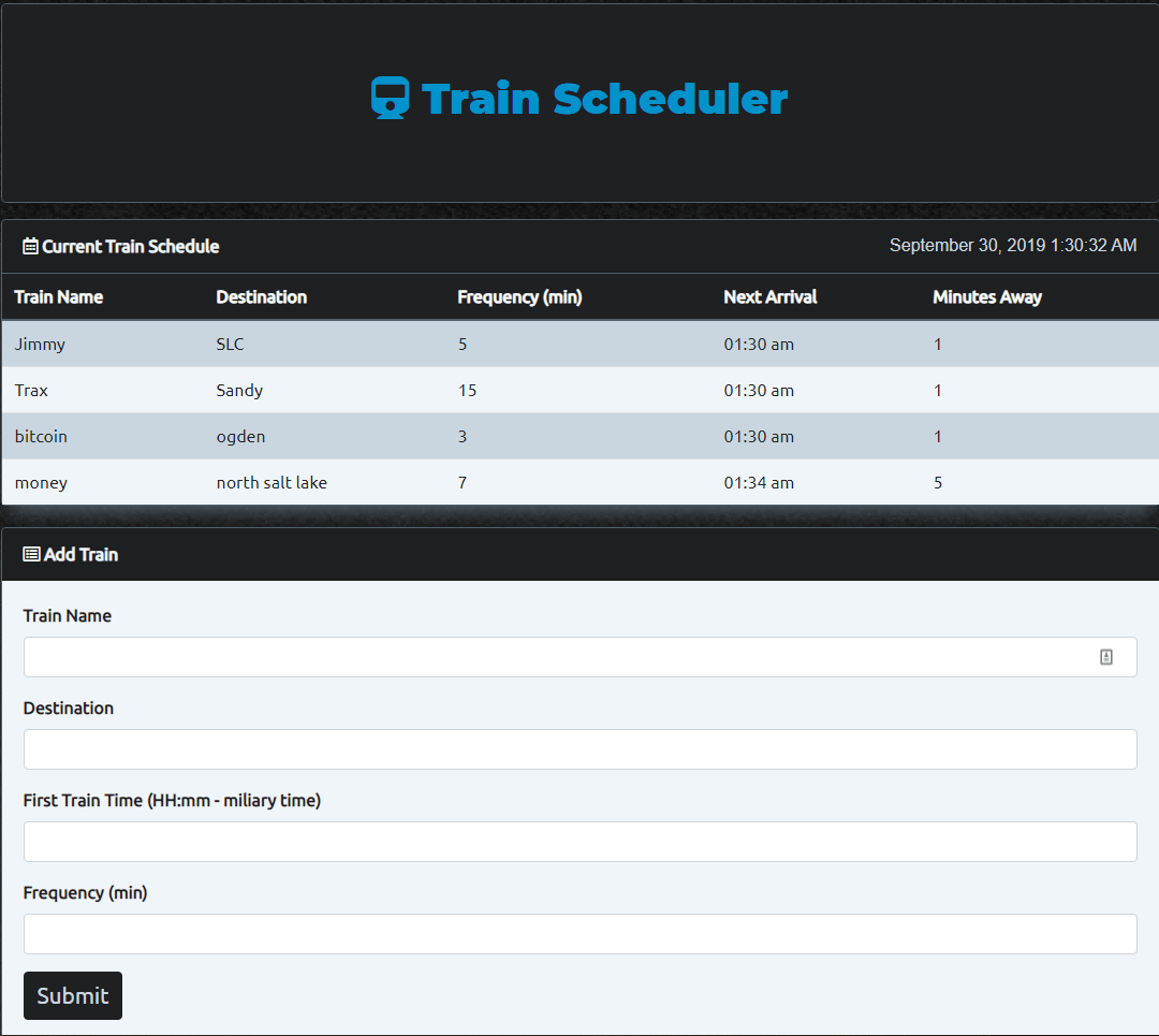 Train Scheduler